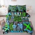 thumbnail image 1 of Erosebridal Literie Sports Extrêmes Taille Simple, Lit de Chevauchée en Sac Taille Simple, Décoration de Chambre Graffiti, Réversible 7 Pcs, 1 of 5