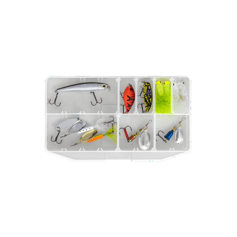 Tailored Tackle Trout Fishing Lure Kit Tackle Box with Tackle Included, Tail Spinners Jerkbait Lure Crankbait Lures Spoons Rooster Spinner Baits