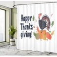 thumbnail image 4 of Ambesonne Autumn Shower Curtain, Thanksgiving Turkey Leaves, 69"Wx75"L, Orange Reseda Green Grey, 4 of 4
