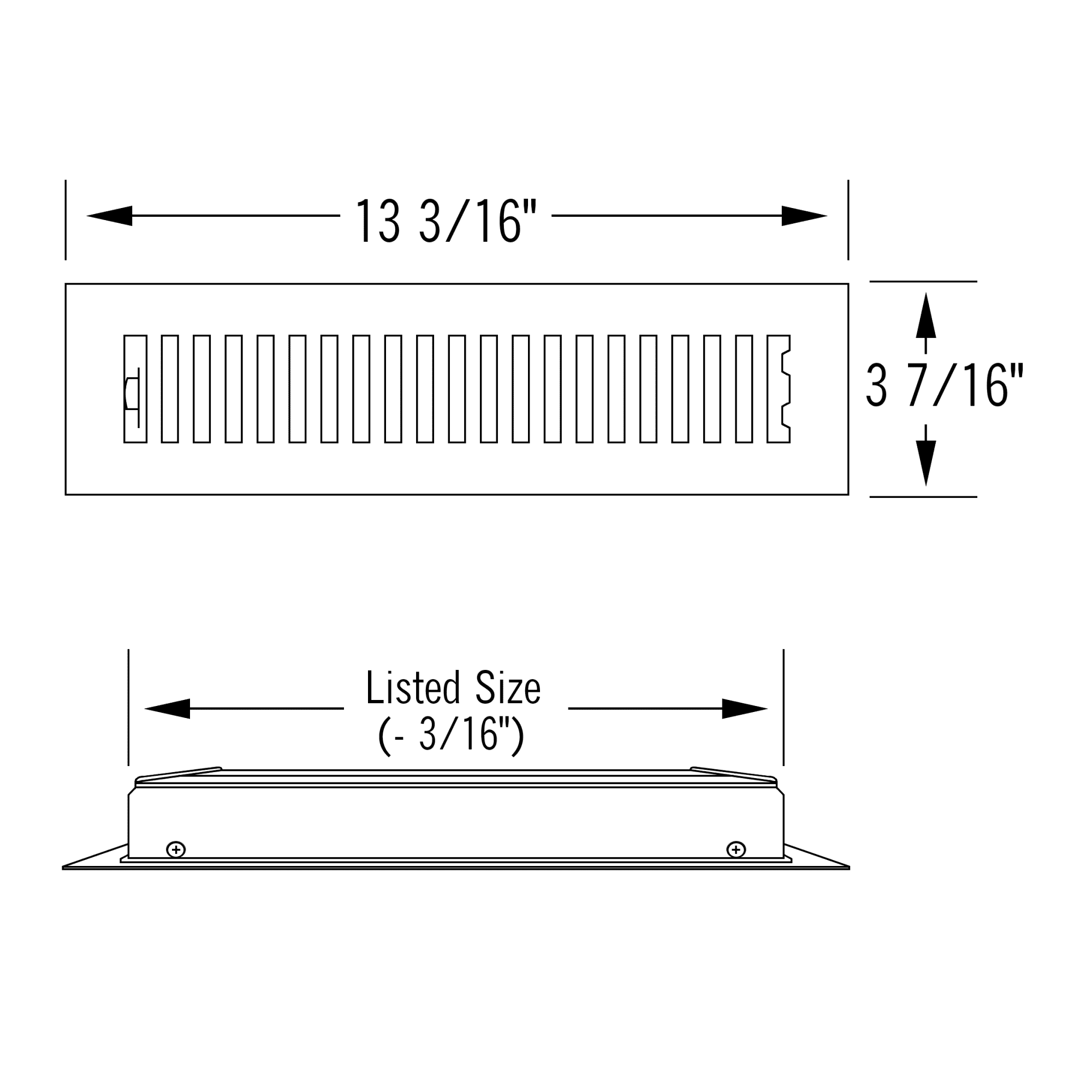 2.25" x 12" Oil Rubbed Bronze Contemporary Style Floor Register - Decorative Vent Cover