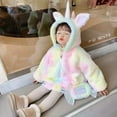 thumbnail image 3 of Winter Jacket For Kids Girls Coat Cute Gradient Rainbow Unicorn Jacket Thick Warm Hooded Parkas Cartoon Outerwear Clothes 2-8Y, 3 of 6
