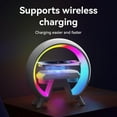 thumbnail image 5 of Multifunctional Bedside Decoration Gifts Wireless Charger Atmosphere Lamp, Intelligent LED Table Lamp, Dimmable Night Light, 10W Wireless Charger, Alarm Clock, time Display, BLE Music Player, 5 of 5
