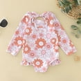 thumbnail image 4 of Toddler Baby Girl One-Piece Swimsuit Zipper Rash Guard Bathing Suit Long Sleeve Swimshirts UPF 50+ Cute Kids Girl Bikini Swimwear for Kids Girls 5-6 Years, 4 of 8