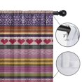 thumbnail image 4 of Blackout Kids Curtains,Purple Boho Tribal Stripes and Hearts Pattern Childrens Insulated Curtains Set Of 2,Bedroom Essentials,Toddler Room Decor 52x84in(132x213cm), 4 of 5