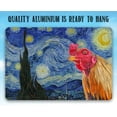 thumbnail image 3 of Metal Sign - The Starry Night Painting - Interrupted by Rooster - Durable Metal Sign - Use Indoor/Outdoor - Funny and Artsy Chicken Farm and Coop Decor and Gift (12" x 18"), 3 of 5