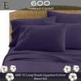 thumbnail image 3 of Pratyux 30-INCH EXTRA DEEP POCKETS 6-Piece Split Head California King Sheet Set - 600-Thread Count 100% Egyptian Cotton - Sheet Set - 32" Split, Plum Solid, 3 of 7