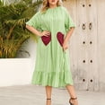 thumbnail image 1 of Qiopertar Vente de Liquidation Mode Robe à Manches Courtes Col Rond pour Femmes Printemps/été Offres de la Semaine Moins de 5$, 1 of 6