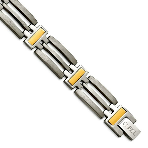Titanium Yellow IP-Plated 8.5in Bracelet
