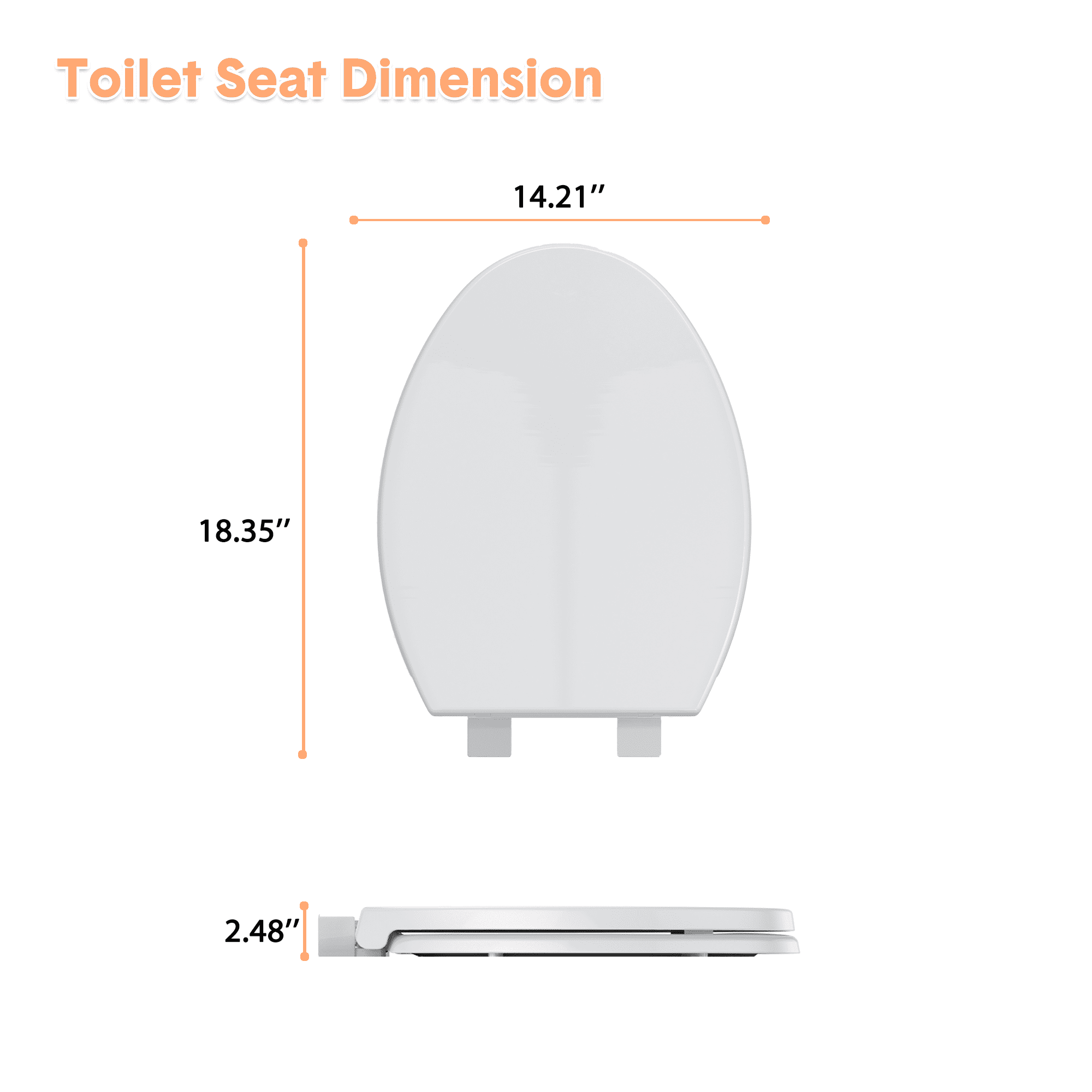 Toddler Toilet Seats Elongated, Quick Release PP Slow Close Toilet Seats, with Toddler Seat, Fits 19-Inch Elongated Toilets, Perfect for Family Bathroom Training