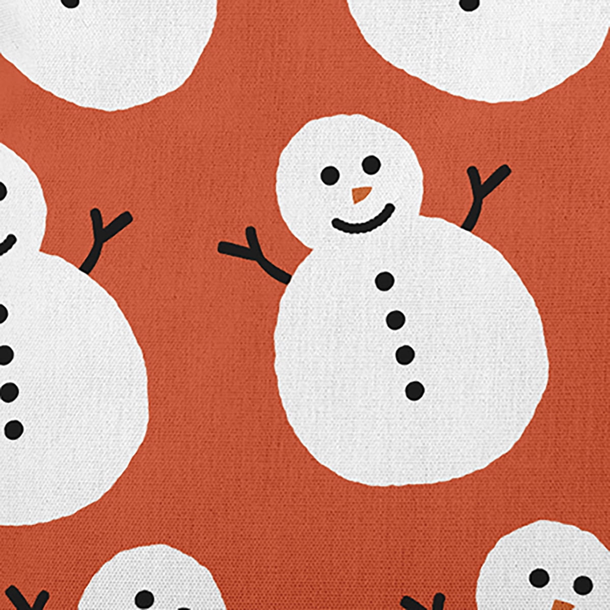 18" x 18" Simply Daisy Dancing Snowmen Polyester Indoor/Outdoor Pillow, Surf Board Orange Qty 1