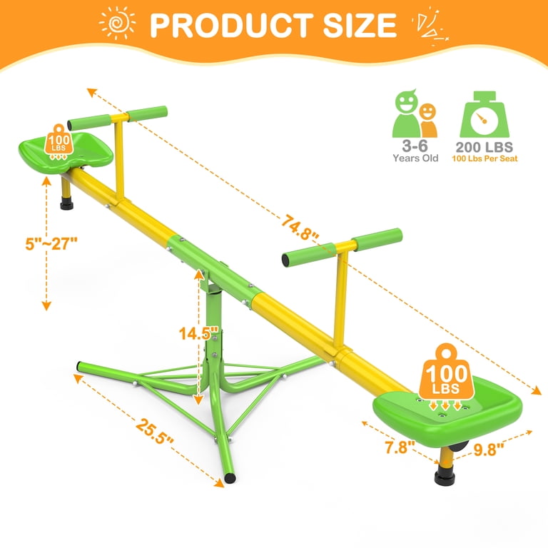GIKPAL Spinning Teeter Totter, 360 Rotating Seesaw photo 3