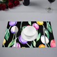 thumbnail image 2 of MKHERT Floral Spring Flower Tulips Placemats Table Mats for Dining Room Kitchen Table Decoration 12x18 inch,Set of 4, 2 of 4