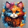 thumbnail image 3 of CafePress - Cute Cat Watercolor - Pullover Hoodie, Hooded Sweatshirt, 3 of 4