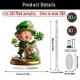 thumbnail image 2 of Irish Festival Decor, Green Four-Leaf Clover Acrylic Statue, Easter Decorations, Flat Tabletop Ornament, Clover Decor for Home, Living Room, Office, Desk & St. Patrick's Day Decoration, E, 2 of 9
