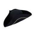 thumbnail image 2 of Sombrero pirata para fotos, accesorio decorativo para adultos, hombres y mujeres, ideal para cosplay y presentaciones. Negro, 2 of 8