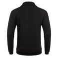 thumbnail image 4 of Mohiass Mens Waffle Sweatshirt Quarter Zip Long Sleeve Pullover Sweatshirt with Pocket Black 3XL, 4 of 5