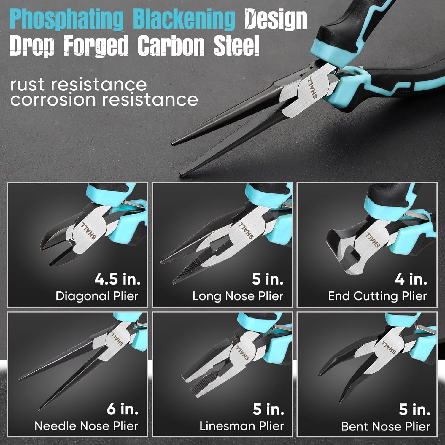 Mini Set, 6-Piece Small Tool Set Includes Needle Nose, Long Nose, Bent Nose, Diagonal, End Cutting and Linesman for Making Crafts, Electronic Repairing & Jewelry with Pouch