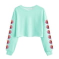 thumbnail image 1 of Camisetas de Manga Larga de las Mujeres Moda Impresa Suelta Casual Cuello Redondo Suéter Deportivo Top Se Ajusta Fiel Al Tamaño, 1 of 5