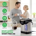 thumbnail image 4 of NutriChef Digital Water Boiler and Warmer - 3L/3.17 Qt Stainless Electric Hot Water Dispenser w/ LCD Display, Rotating Base, Keep Warm, Auto Shut Off, 4 of 7