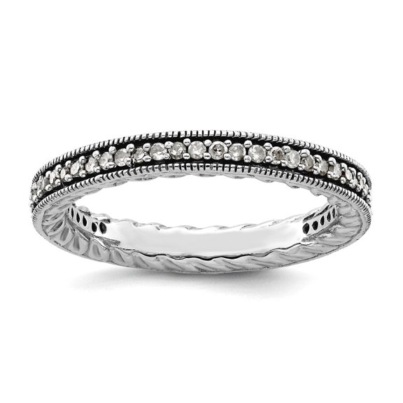 Diamond Sterling Silver Polished Ring