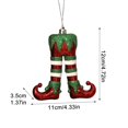 thumbnail image 2 of Elf Leg Christmas Ornament 3D Striped Hanging Christmas Tree Decoration Whimsical Red Green Holiday Decor for Home, 2 of 3