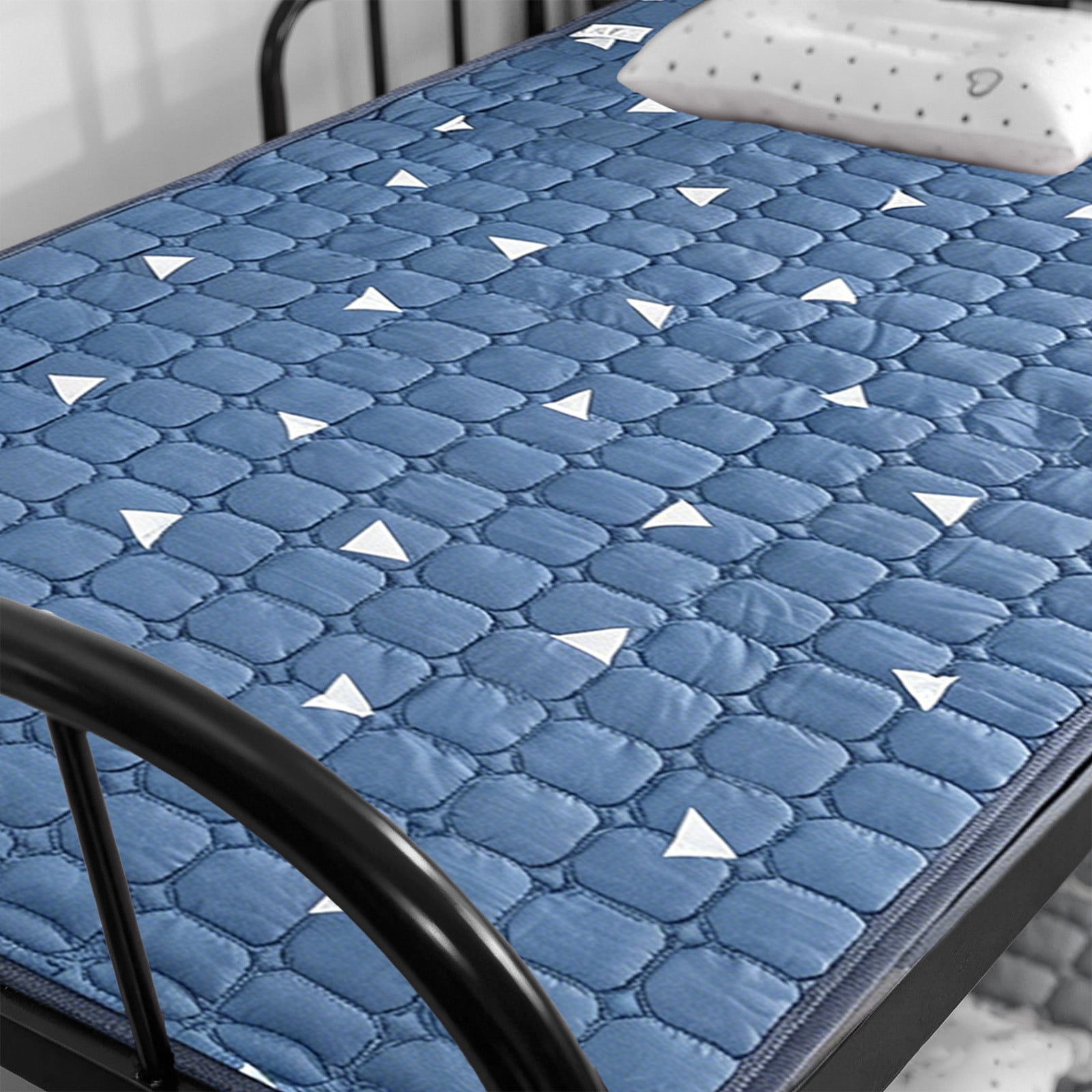 Double Sided Mattress Protector Waterproof Non Slip Fitted Bed Cover Washable Reversible Mattress Pad Quilted Breathable Dust Resistant Bed Sheet Protector Durable Bedding for Home Dorm Use