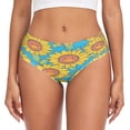 thumbnail image 3 of Women's Underwear Yellow Sunflowers with Smiley Faces Hipster Panties Underwear for women, X-Small, 3 of 9