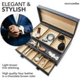 thumbnail image 7 of Stock Your Home Mens Valet Tray, Men's Jewelry Box, Night Stand Organizers and Storage, Bedside Table Organizer, Watch Box for Dresser, Faux Leather (Black & Beige), 7 of 7