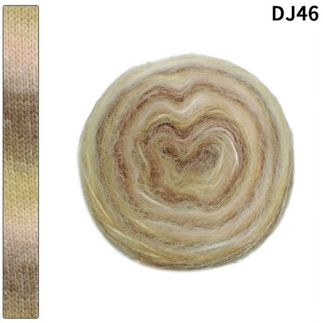 Nvzi Hilo giratorio de 100 g, hilo acrílico al 58 % para crochet, kit de crochet que cambia de color suavemente, hilo grande, AN