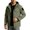Army Green, variant on Men's Hooded Cargo Pockets Jacket, Full Zip Long Sleeve Multi Windproof Lightweight Jacket, Utility Work Outerwear with Hook and Loop Patch for Outdoor Hiking Travel