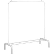 Clothes Rack Metal Clothing Rack with Bottom Shelf Garment Rack for Hanging Clothes Shirts Jeans and Coats White
