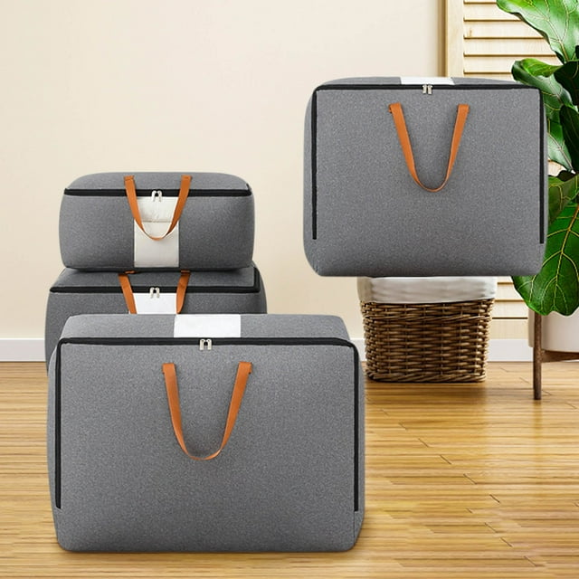 Vaidha Grands Sacs de Rangement Réutilisables avec Poignées et Fermetures Éclair Robustes, Sac de Déménagement Lavable Ultra Résistant, Organisateur de Garde-Robe et sous le Lit pour Literie, Couverture