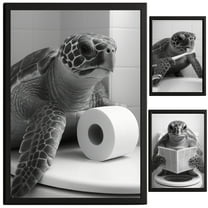 TheNameStore Sea Turtle Bathroom Decor Farmhouse Photo Picture 8.5 x 11 Wall Art Art Prints Set of 3