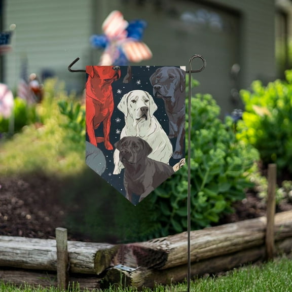 Dogs Stars Garden Flag 18" x 12.5" Double Sided Yard Lawn Outdoor Decor Small Yard Flags