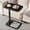 Black, variant on Adjustable Height TV Tray Table with Bumper Rounded Corner Design & Flip-top Side Table for Bedroom, Living Room, Bathroom and Study, End Table for Eating, Dinner or Laptop, Brown