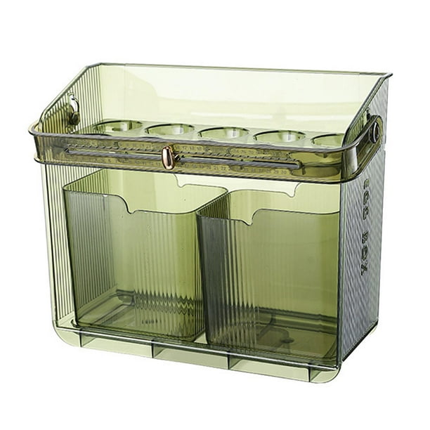 Soporte para huevos para la puerta del refrigerador. Capacidad para 10 huevos. También es un estante para tarros de especias. Multiusos. verde