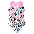 thumbnail image 3 of Jhaoyu Little Big Girls Metallic One Piece Gymnastics Leotard Ballet Unitard Gym Workout Yoga Pink 14, 3 of 5