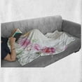 thumbnail image 6 of Shabby Flora Soft Flannel Fleece Blanket, Floral Wreath in Half Blossoming Romantic Bridal Roses Peonies Feminine Design, Cozy Plush for Indoor and Outdoor Use, 50" x 60", Multicolor, by Ambesonne, 6 of 6