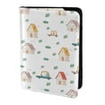thumbnail image 2 of Rateoe Cartoon House Pattern Passport Holder Wallet Leather Mulit-purpose Travel Wallet Credit Cards Case ,Passport Cover for Women Men-6.5 in, 2 of 5