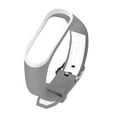 thumbnail image 1 of KAKOWELY Silicone Wristband Silicone Wristband Two-Tone Watch Band Minimalist Watch Strap Watch Replacement Band Watch Accessories Compatible for Mi Band 3 or 4 Light Grey, 1 of 5