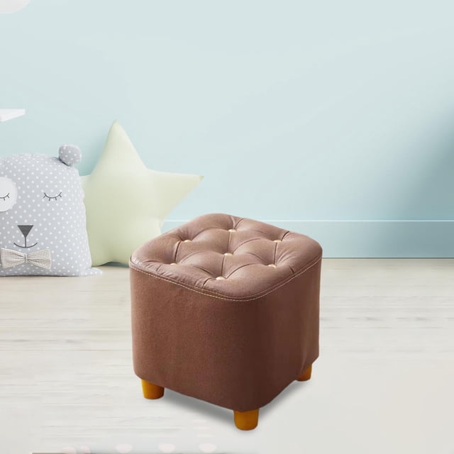 Reposapiés pequeño otomano, taburete para reposapiés, reposapiés decorativo estable, taburete para cambiar zapatos, para sala de juegos, sofá y hogar Marrón
