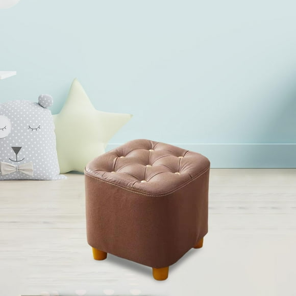 Elodie Petit Pouf Repose-Pieds Tabouret Siège Chaise pour Canapé Entrée Chevet Brun