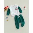 thumbnail image 3 of Seyurigaoka 2 Pcs Infant Baby Boys Girls Christmas Set Cartoon Print Long Sleeve Crew Neck Pullover + Solid Color Elastic Waist Long Pants, 3 of 9