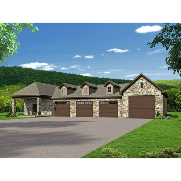 763-3495: Garage Country 0 Bed, 0 Bath Luxury Home Plan, 0 Sq Ft: Full Blueprints with License to Build by Home Plan Marketplace - Lesuto