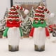 thumbnail image 5 of Naiovety Funda de botella de vino de felpa, ropa de elfo, árbol de Navidad, manga de botella de vino, sombrero de enano de champán, Kits de decoración para fiestas Rojo, 5 of 6