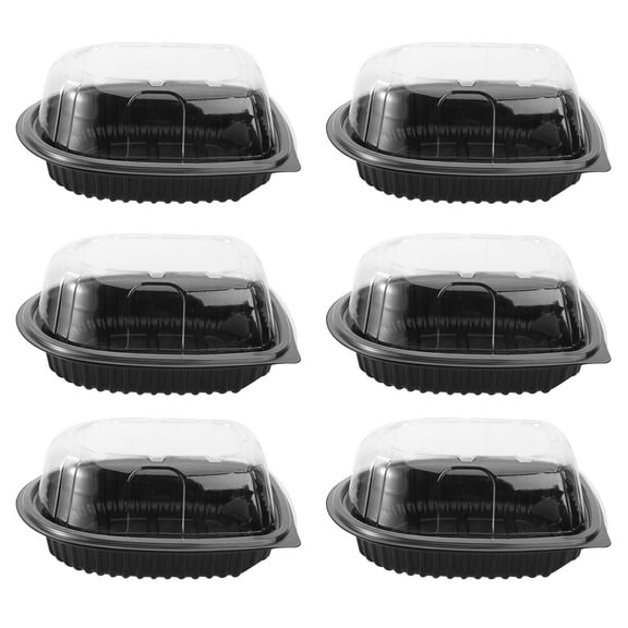 Landege 6-Pack Disposable Food Containers with Clear Lids, Takeout Boxes for Restaurant, Meal Prep, and Food Storage