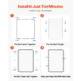 thumbnail image 3 of KFFKFF Chain Link Fence Gate, 32 x 46 in, Adjustable Chain Link Fence Panel, Fit 2-6 ft (W) x 4 ft (H) Garden Fence Gate Opening, Rust-Resistant Galvanized Fencing Gate, 3 of 9