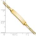 thumbnail image 3 of 10k Yellow Gold Bracelet ID Figaro 4.4 mm 5.5 in Semi-solid Link, 3 of 4