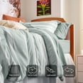 thumbnail image 5 of U by Bedsure 7-Pieces Sage Green White Striped Comforter Bed-in-a-Bag, Full, 5 of 9