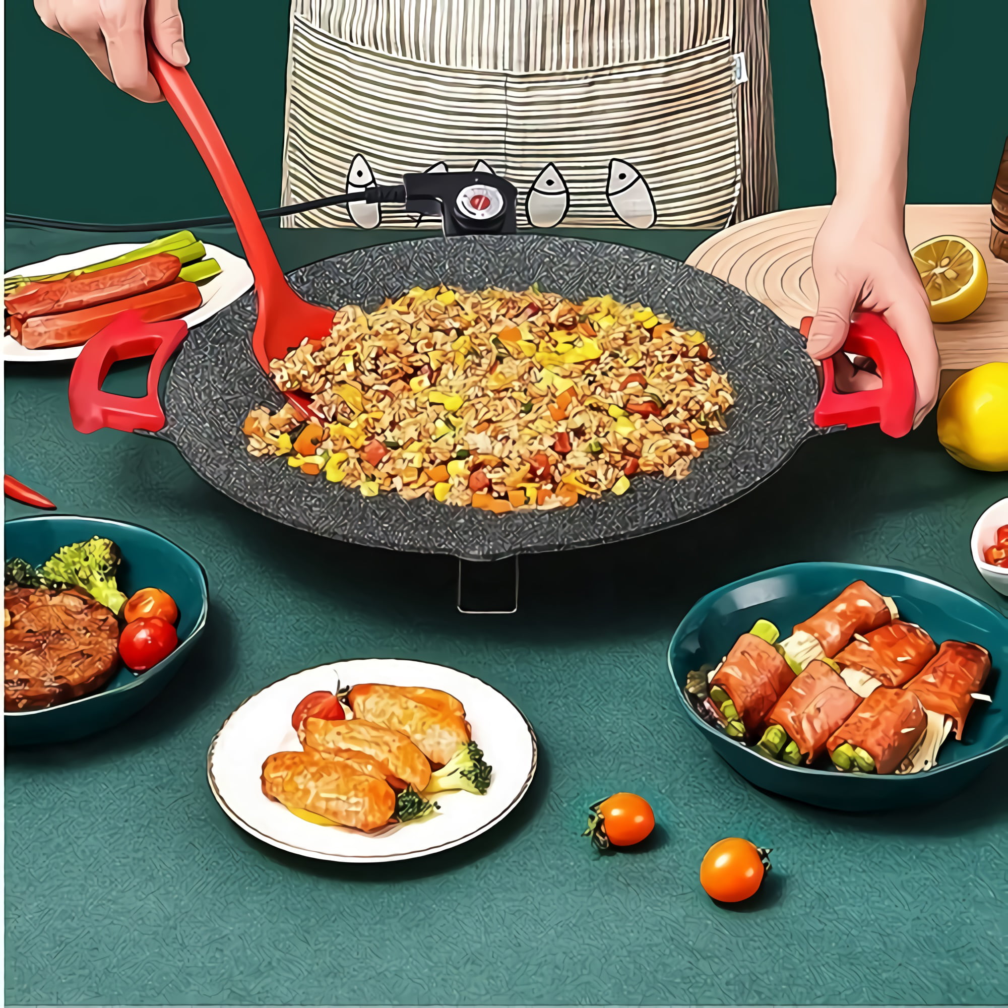Baking Dishes Pans Non-stick BBQ Grill Pan Multi-purpose Cooker
